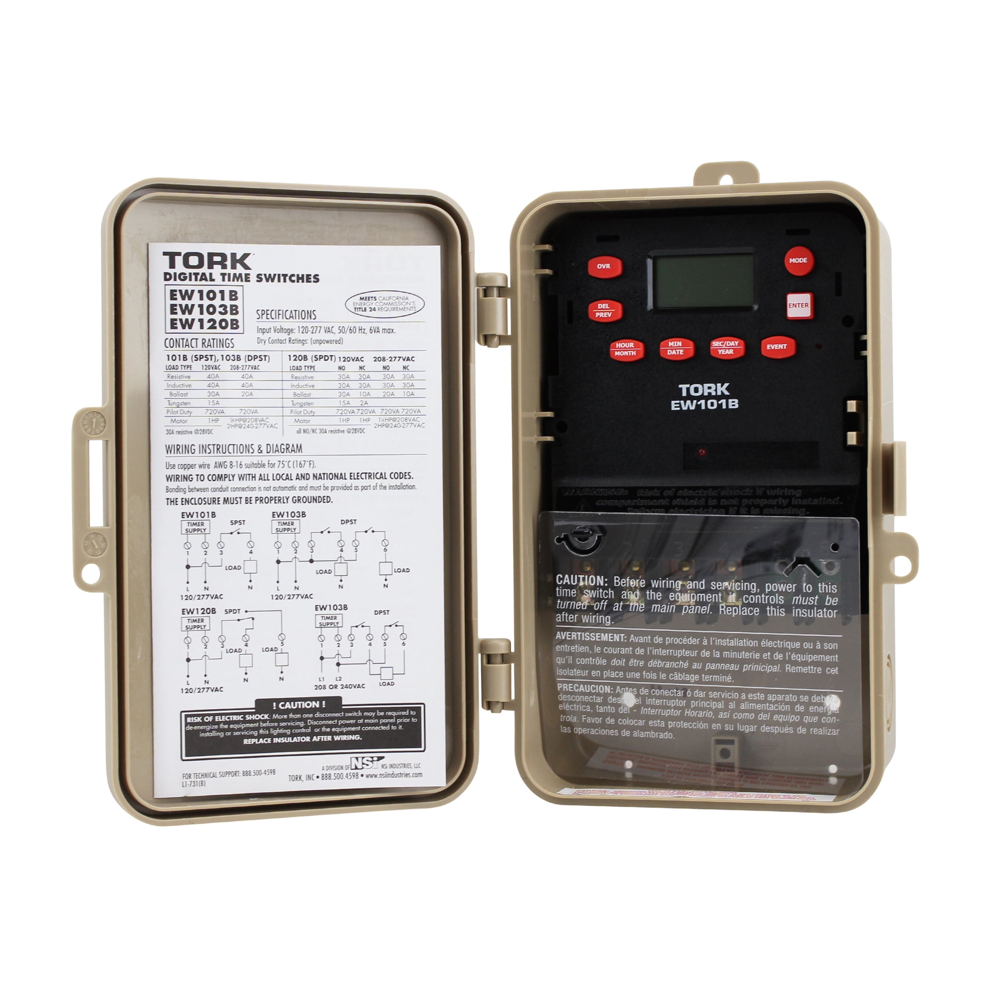 Ew101b NSI Industries EW101B EW Series Multipurpose Control 7 Day Time Switch ...