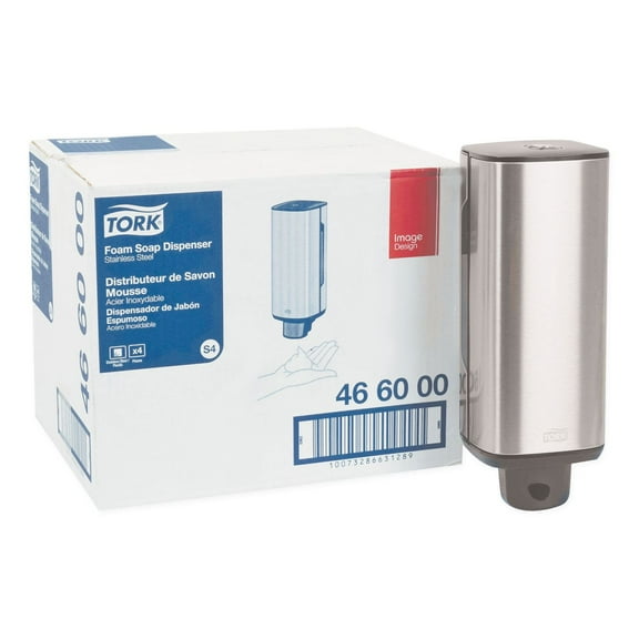 Tork Foam Skincare Manual Dispenser 1 L Bottle; 33 oz Bottle 4.25 x 4.25 x 11.38 Stainless Steel