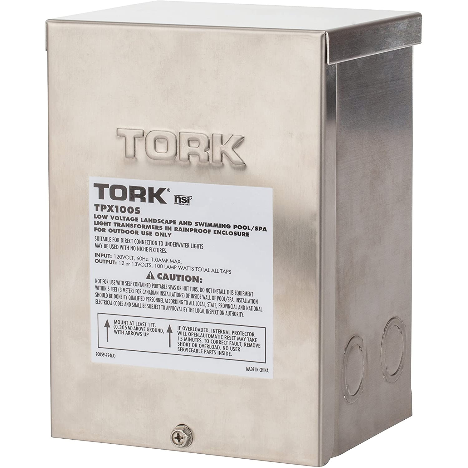 Tork 100-Watt Stainless Steel Low Voltage Transformer