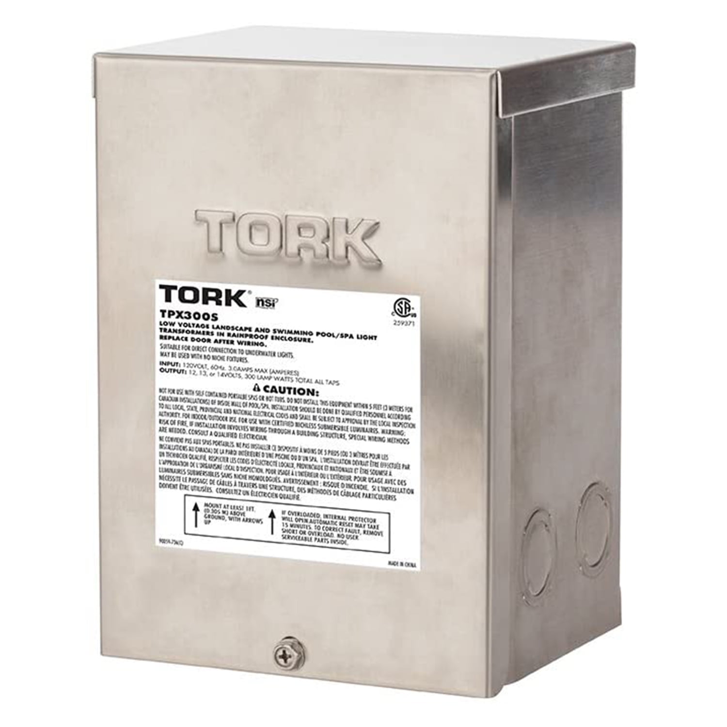 TORK TPX300S Stainless Steel Low-Voltage 300-Watt Transformer