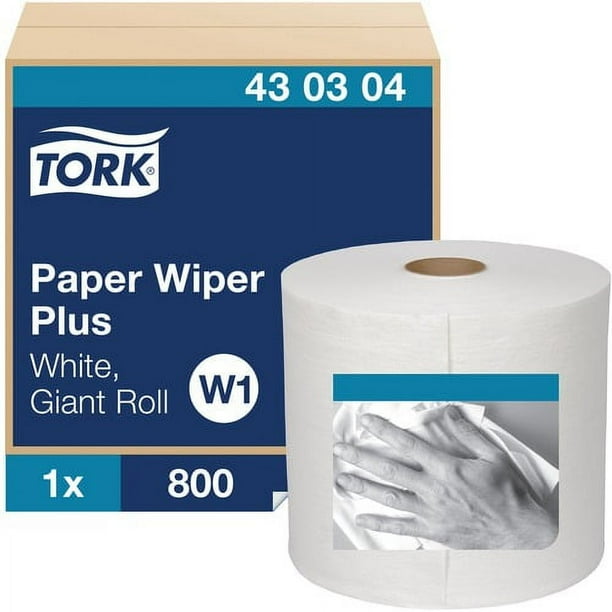TORK Paper Wiper Plus - 1 Ply - 800 Sheets/Roll - 12.25 TORK Paper Wiper Plus - 1 Ply - 800 Sheets/Roll - 12.25