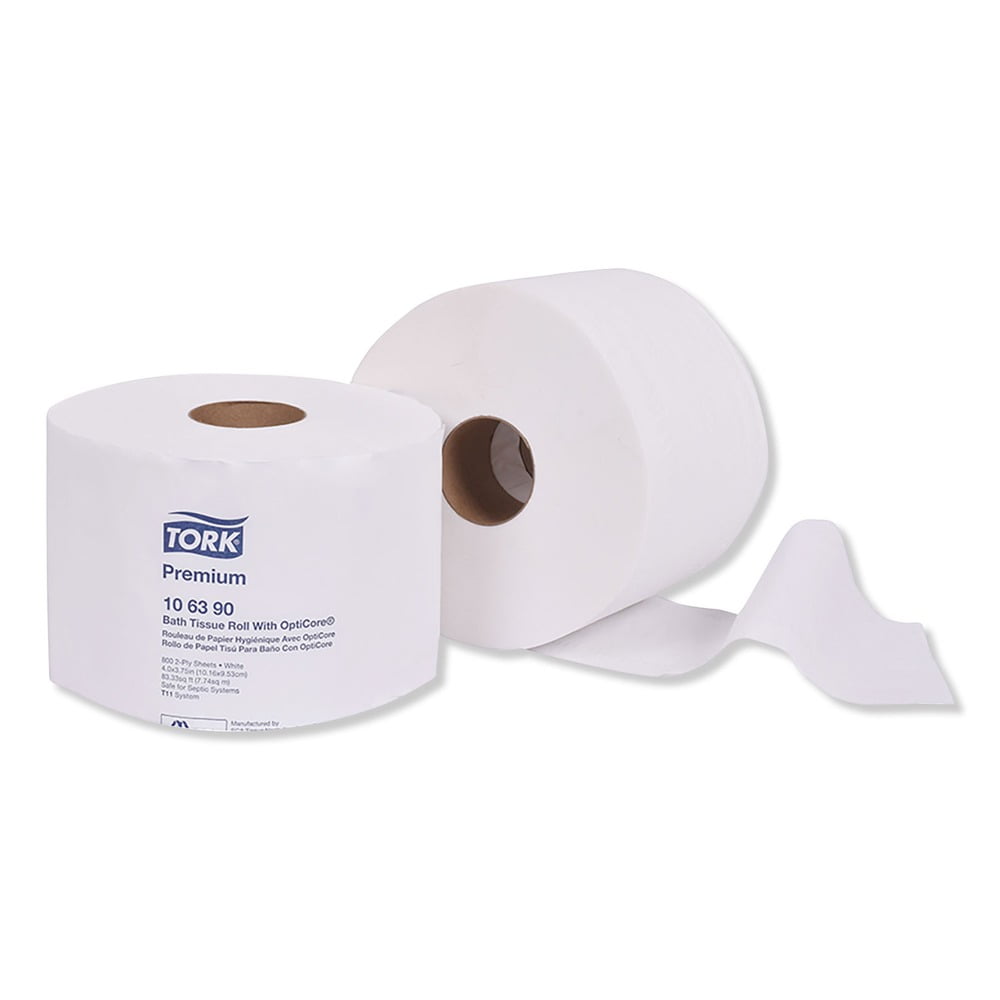 Premium Bath Tissue Roll with OptiCore, Septic Safe, 2-Ply, White, 800 Sheets/Roll, 36/Carton Premium Bath Tissue Roll with OptiCore, Septic Safe, 2-Ply, White, 800 Sheets/Roll, 36/Carton