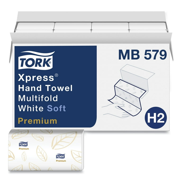 Tork Premium Soft Multifold Paper Hand Towels, 2-Ply, White with