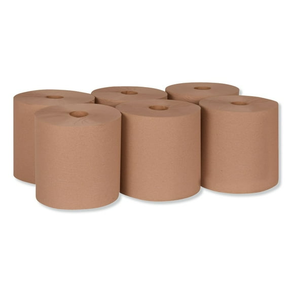 Tork RK1000 Universal 1000 Foot Single Ply Hand Paper Towel Roll, Brown (6 Pack)