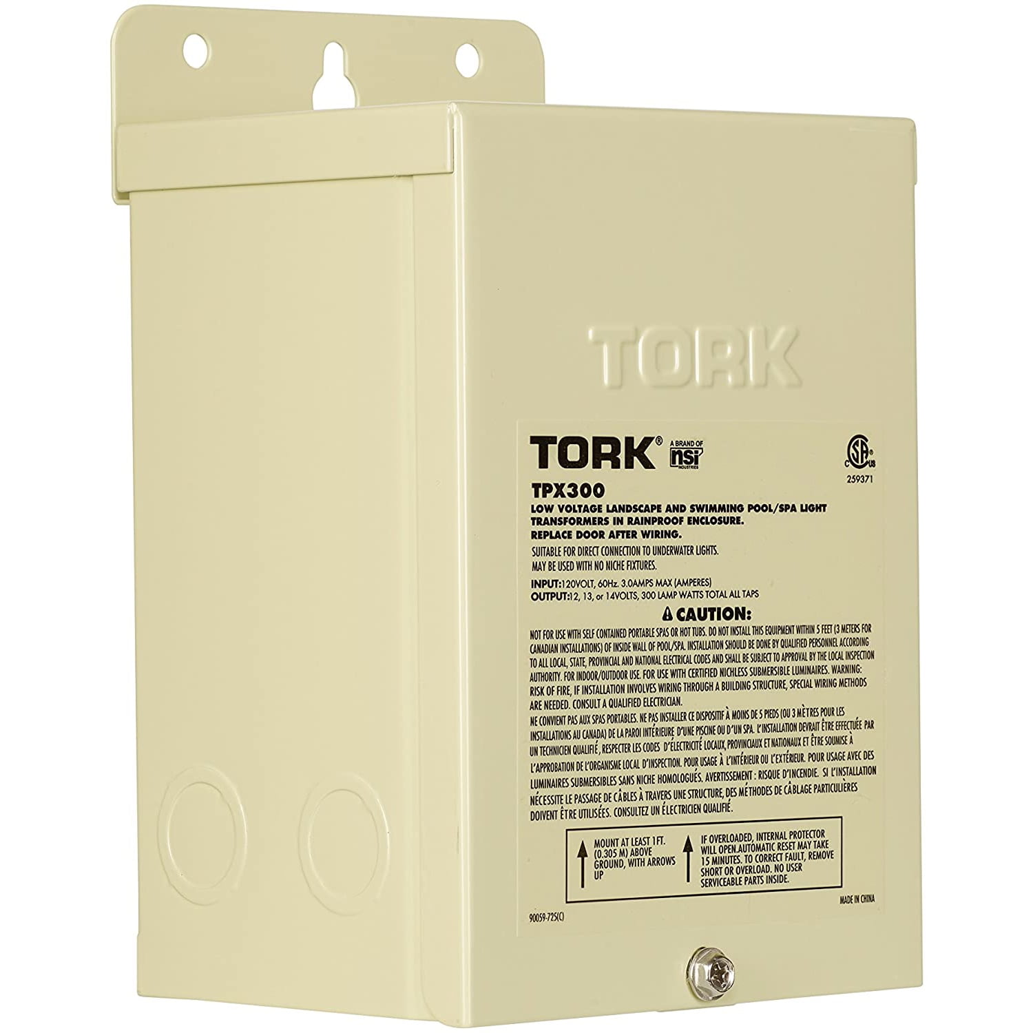 TORK TPX300 Beige Low-Voltage 300-Watt Transformer for Indoor/Outdoor Use