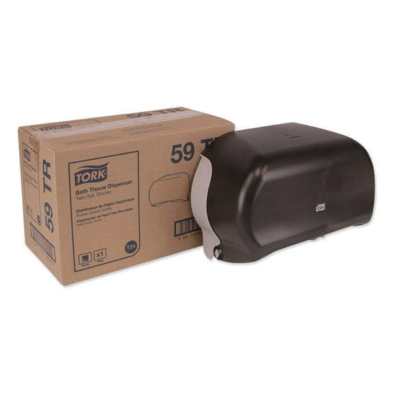 Tork-Tork Twin Standard Roll Bath Tissue Dispenser,12.75 x 5.57 x 8.25, Smoke (59TR)