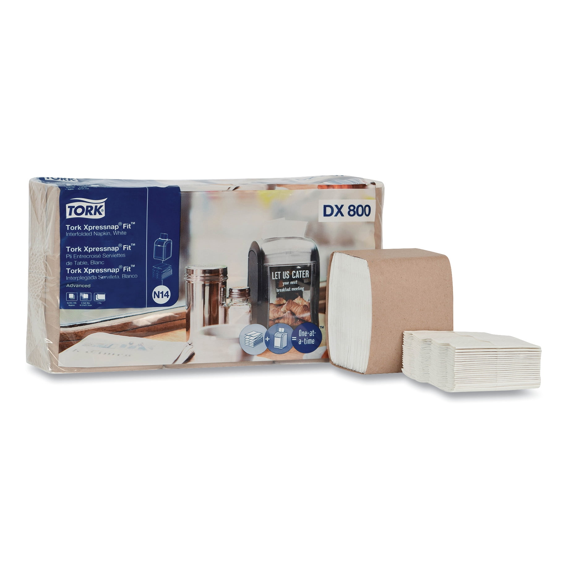 Tork Xpressnap Fit White Dispenser Napkins - 240 Count, 1-Ply, C-Fold, 4.25" X 3.25"