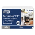 thumbnail image 1 of Tork Xpressnap Fit Interfold Dispenser Napkins, 2-Ply, 6.5 x 8.39, White, 120/Pack, 36 Packs/Carton, 1 of 3