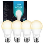 Torkase Outdoor Dusk to Dawn Light Bulbs 13W Warm White Auto On Off Photocell Sensor Energy Saving Security LED Lighting for Front Door Porch Yard Gard Post 4 Pack