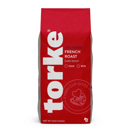 Torke 3rd Ward French Roast Coffee – Dark Roast Gourmet Ground Coffee, 12 oz Bag – Bold & Smoky Flavor – Perfect for Home or Office Brewing – Bundled by SUPERDEALS