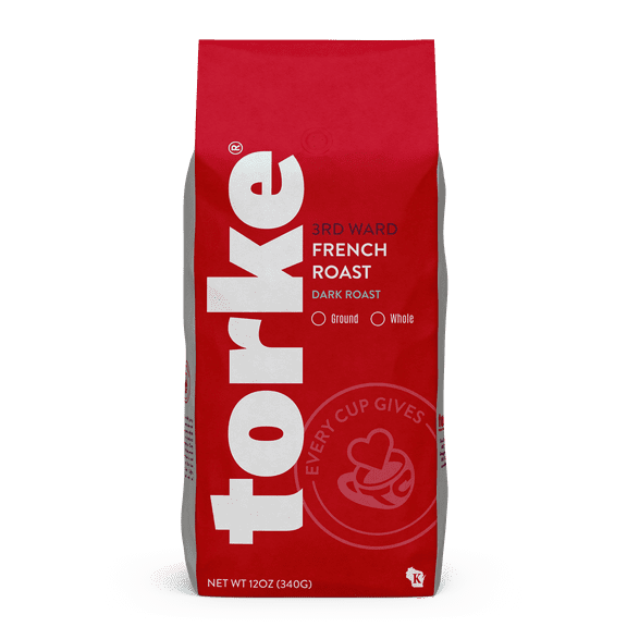 Torke 3rd Ward French Roast Coffee  Dark Roast Gourmet Ground Coffee, 12 oz Bag  Bold & Smoky Flavor  Perfect for Home or Office Brewing  Bundled by SUPERDEALS