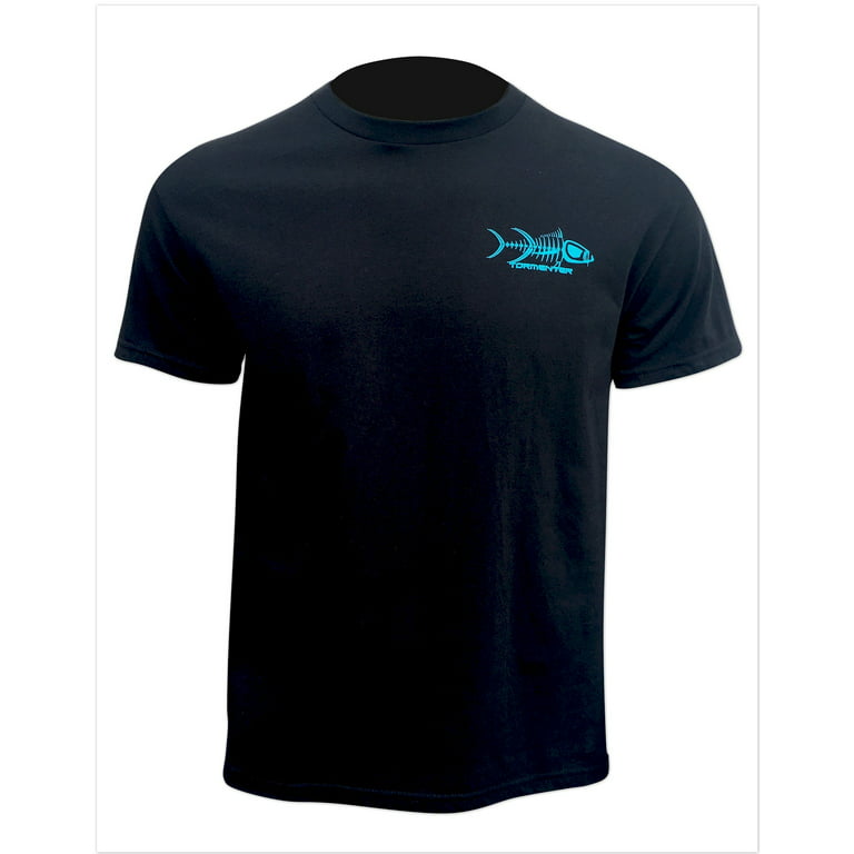 Tormenter Mens Logo Fishing T-Shirt (Small, Black Kraken)