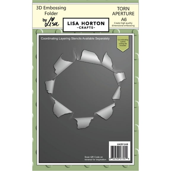 Lisa Horton Crafts A6 Embossing Folder And Die-Torn Aperture