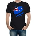 thumbnail image 1 of Torn Australian Flag Men's Graphic T-Shirt | Australian National Pride Tee, 1 of 2