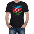 thumbnail image 1 of Torn Azerbaijan Flag Men's Graphic T-Shirt | Patriotic Design, 1 of 2