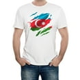 thumbnail image 1 of Torn Azerbaijan Flag Men's Graphic T-Shirt | Patriotic Design, 1 of 2