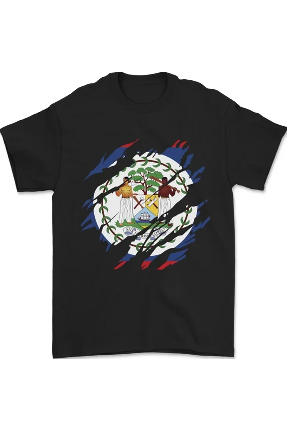 Torn Belize Flag Belizean Day Football Mens Womens S-5XL T-Shirt