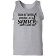 thumbnail image 1 of Torn Between Looking Like A Snack Adult Tank Top, 1 of 3