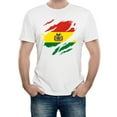 thumbnail image 1 of Torn Bolivia Flag Men's Graphic T-Shirt | Bolivian National Pride Tee, 1 of 2