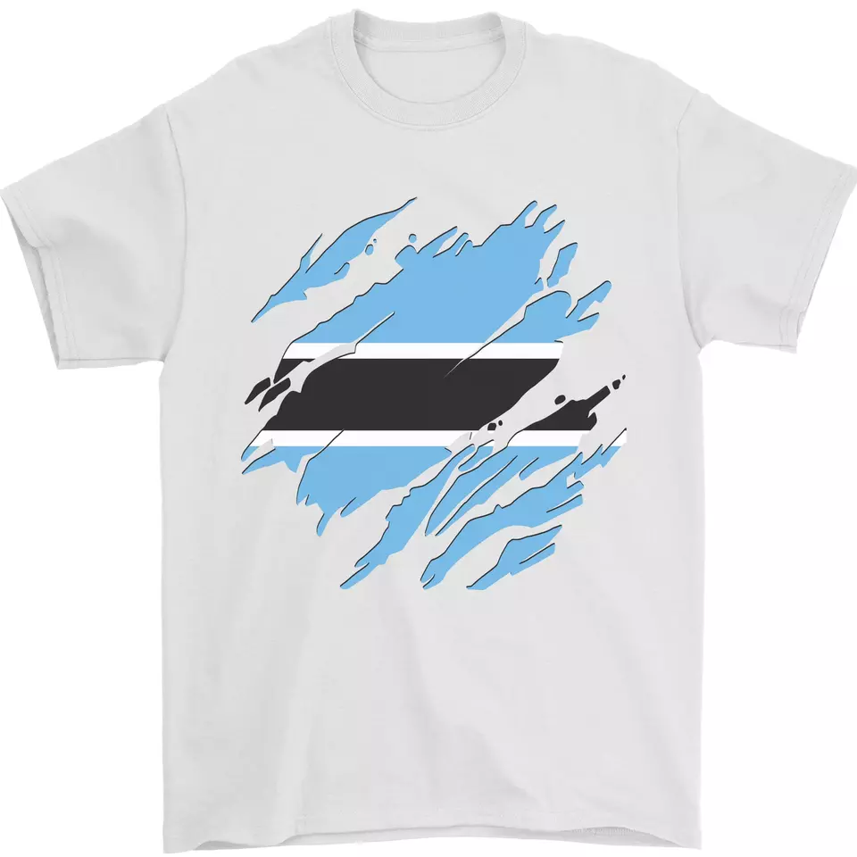 Torn Botswana Flag Botswanian Day Football Mens 100 Cotton