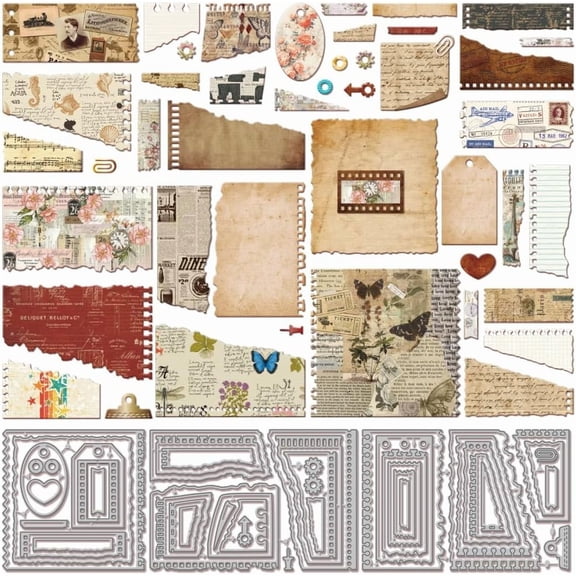 Torn Edge Sticky Note Cutting Dies Metal Paper Clip Label Die Cuts Frame Background Cutting Embossing Templates