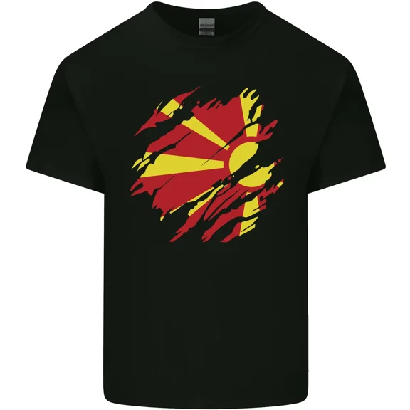 Torn Macedonia Flag For Macedonian National Pride Day Soccer Unisex T-Shirt
