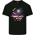 thumbnail image 1 of Torn Malaysia Decorative Banner Malaysian Pride Country Graphic Cotton Soft Unisex T-Shirt, up to size 5XL, 1 of 2