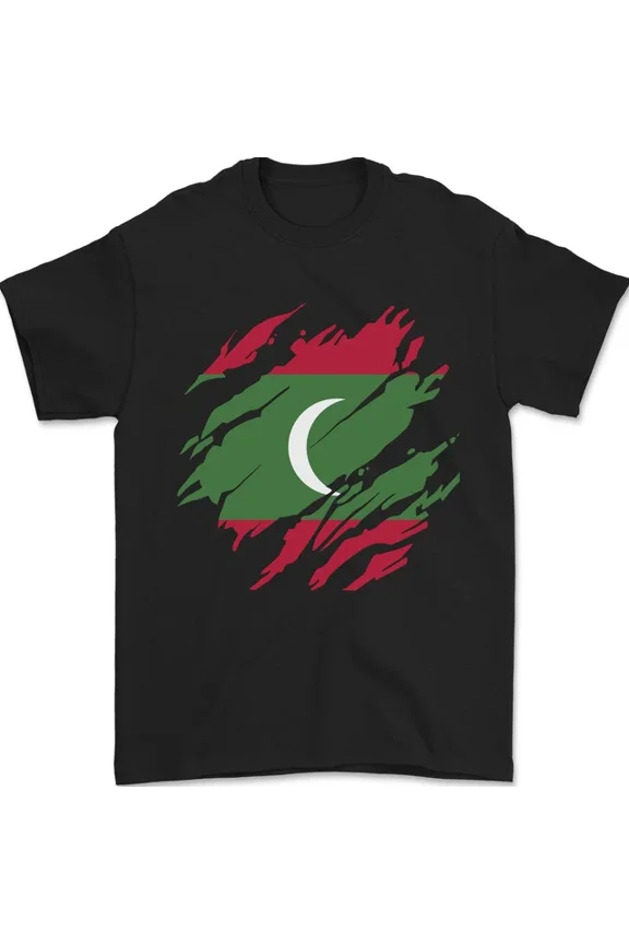 Torn Maldives Flag Maldivian Day Football Mens Womens S-5XL T-Shirt