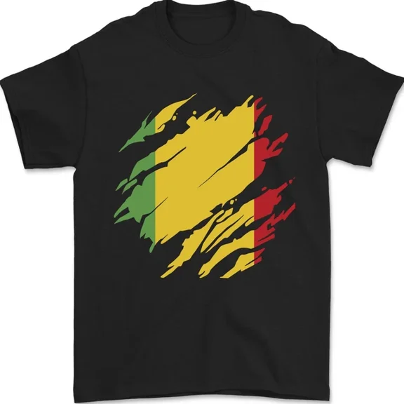 Torn Mali Flag Malian Day Football Mens S-5XL T-Shirt, Vintage Birthday Gift