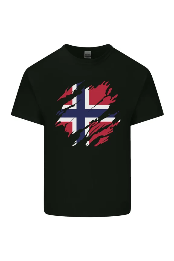 Torn Norway Flag For Norwegian National Pride Day Soccer Fan Unisex T-Shirt