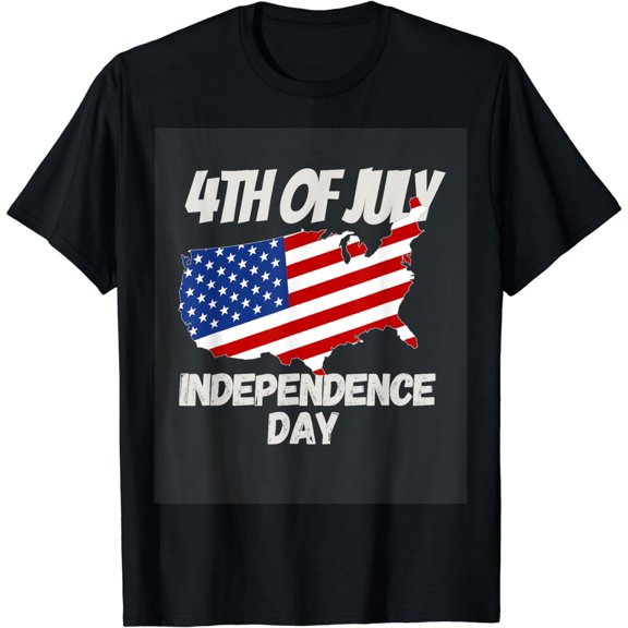 Torn Paper American Flag 4th of July Independence Day Funny Creative Graphic T-Shirt