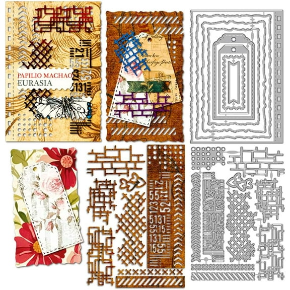 Torn Paper Borders Die Cuts DIY for Card Making Labels Doodle Background Embossing Metal Cutting Dies Digital Background Cutting Template DIY for Scrapbooking Craft Birthday Card Gift Decor