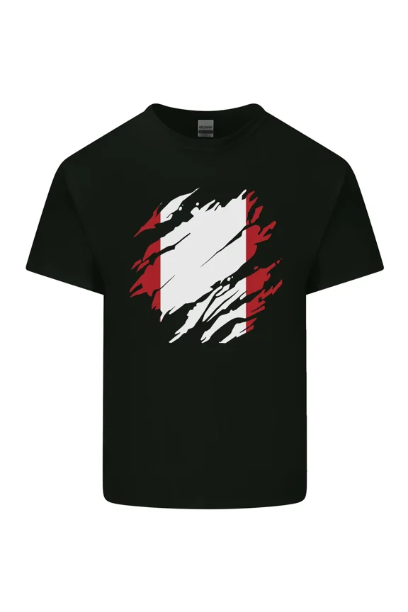 Torn Peru Flag For Peruvian National Pride Day Soccer Fan Gift Unisex T-Shirt