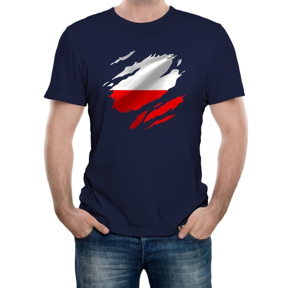 Torn Poland Flag Men's Graphic T-Shirt | Patriotic National Pride Tee