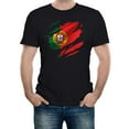 thumbnail image 1 of Torn Portugal Flag Men's Graphic T-Shirt | Portuguese National Pride Tee, 1 of 2
