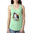 thumbnail image 1 of Torn Ripped Eagle Claws Animal Lover Ladies Racerback Tank Top, Mint, Small, 1 of 3