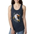 thumbnail image 1 of Torn Ripped Eagle Claws Animal Lover Ladies Racerback Tank Top, Navy, Large, 1 of 3