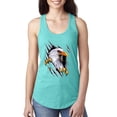thumbnail image 1 of Torn Ripped Eagle Claws Animal Lover Ladies Racerback Tank Top, Tahiti Blue, X-Large, 1 of 3