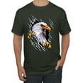 thumbnail image 1 of Torn Ripped Eagle Claws Animal Lover Men's Graphic T-Shirt, Forest Green, Large, 1 of 3