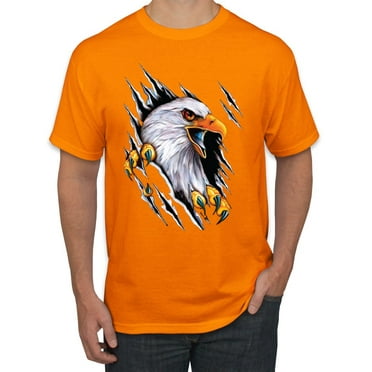 Torn Ripped Eagle Claws Animal Lover Men's Graphic T-Shirt, Orange, X-Large