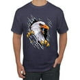 thumbnail image 1 of Torn Ripped Eagle Claws Animal Lover Men's Graphic T-Shirt, Vintage Heather Navy, 4XL, 1 of 3