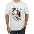 thumbnail image 1 of Torn Ripped Eagle Claws Animal Lover Men's Graphic T-Shirt, White, 5XL, 1 of 3