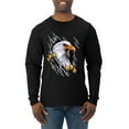 thumbnail image 1 of Torn Ripped Eagle Claws Animal Lover Mens Long Sleeve Shirt, Black, Small, 1 of 3