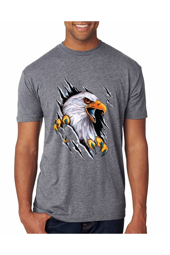 Torn Ripped Eagle Claws Animal Lover Mens Premium Tri Blend T-Shirt, Premium Heather, Large