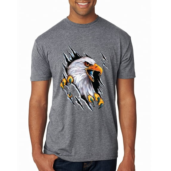 Torn Ripped Eagle Claws Animal Lover Mens Premium Tri Blend T-Shirt, Premium Heather, X-Large