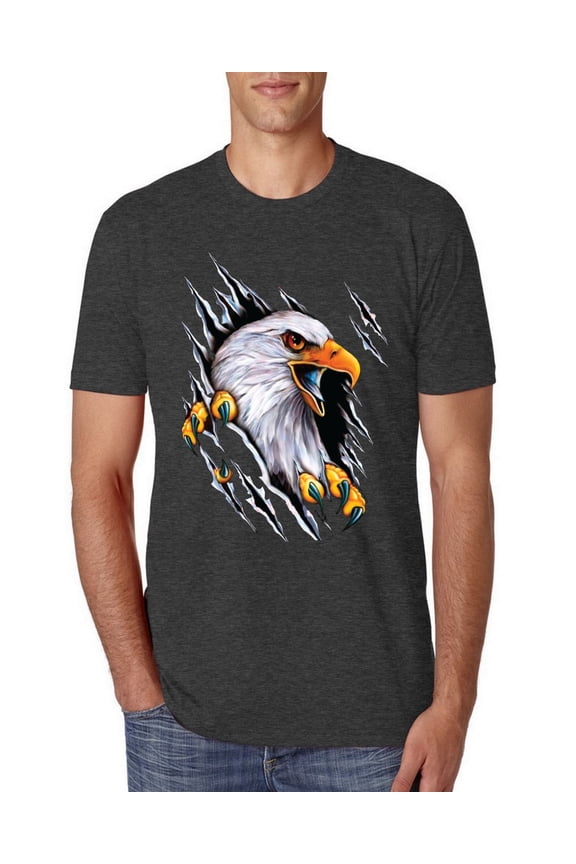 Torn Ripped Eagle Claws Animal Lover Mens Premium Tri Blend T-Shirt, Vintage Black, Small