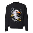 thumbnail image 1 of Torn Ripped Eagle Claws Animal Lover Unisex Crewneck Graphic Sweatshirt, Black, Small, 1 of 3