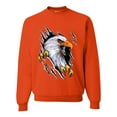 thumbnail image 1 of Torn Ripped Eagle Claws Animal Lover Unisex Crewneck Graphic Sweatshirt, Orange, 2XL, 1 of 3