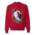 thumbnail image 1 of Torn Ripped Eagle Claws Animal Lover Unisex Crewneck Graphic Sweatshirt, Red, 3XL, 1 of 3