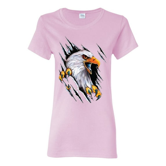 Torn Ripped Eagle Claws Animal Lover Womens Graphic T-Shirt, Light Pink, Small